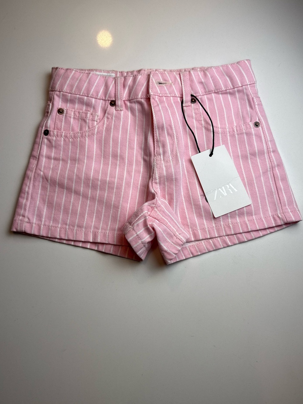 Zara Pink Striped Cotton‎ Shorts Size 8/9
